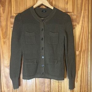J.Crew Olive Green Knit Cardigan